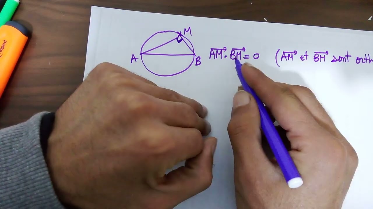 11# équation cartésienne d'un cercle défini par un diamètre - cours + exercices