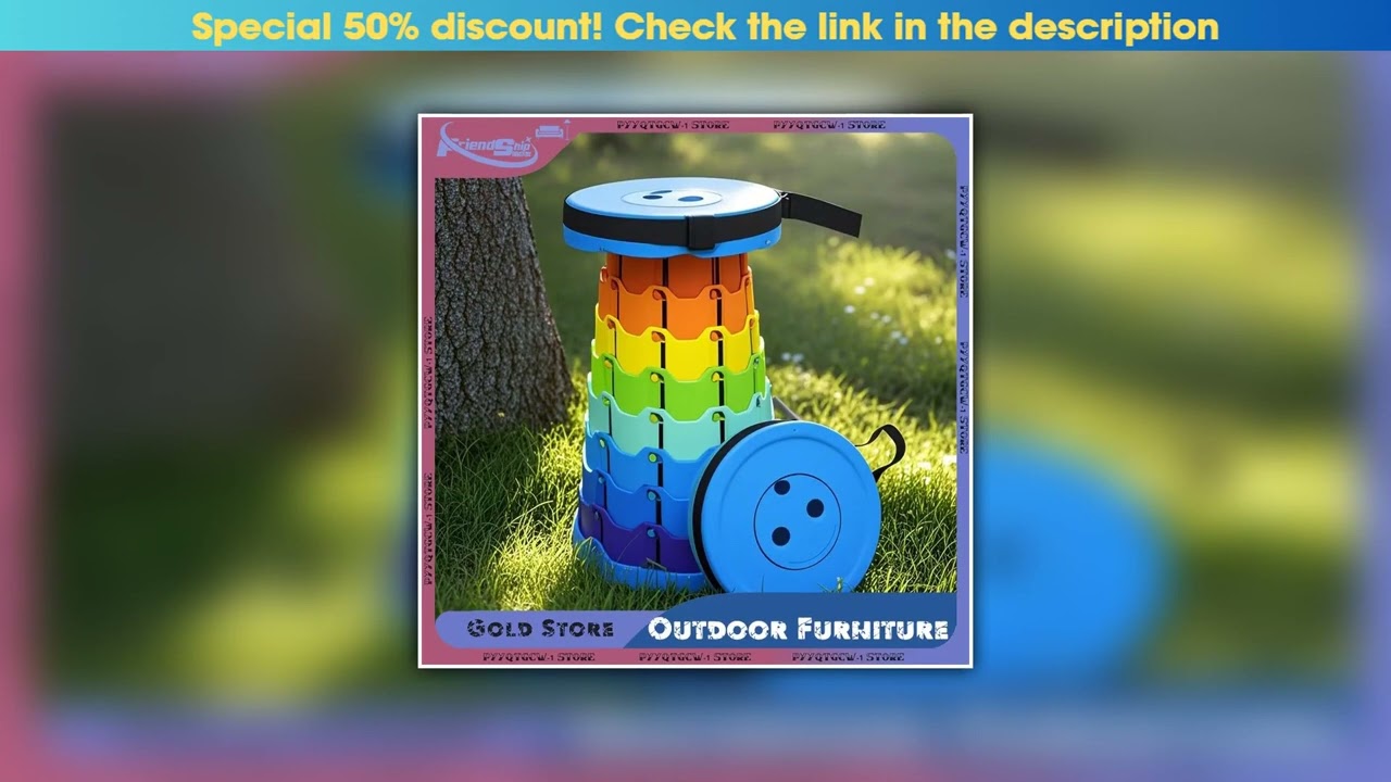 Today Only Outdoor Folding Stool Portable Retractable Telescopic Stool Camping Fishing Adjustable H