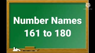 Number Name/Number Names 161 to 180/Number 161 to 180 With Spelling