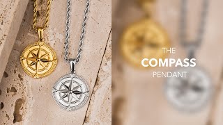Men's Gold Compass Pendant Necklace | Men's Jewelry  | LUGUS JEWELRY