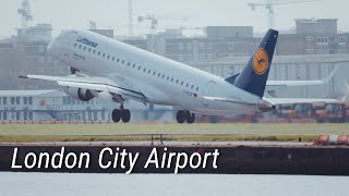 Impressive Short Landing and Takeoff at London City Airport Embraer E190