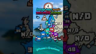 Average hours people work weekly in Europe #map #europe#mapping #enfemapping#history#uk#fyp#ww2#work