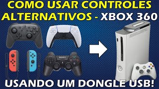 COMO USAR CONTROLES DE OUTRAS MARCAS NO XBOX 360 RGH? XBOX, PLAYSTATION, NINTENDO - DONGLE USB