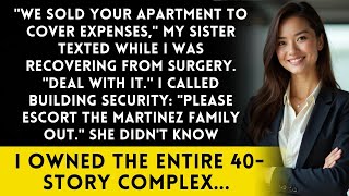 My Sister Said We Sold Your Apartment While I Was in Surgery - She Forgot I Own the Building