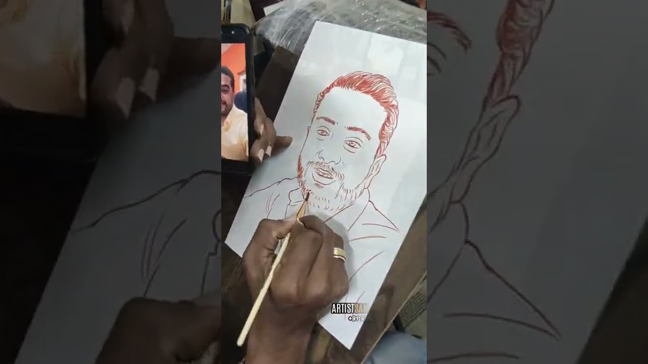 Best blood portrait painting sketch artist in Bengaluru India Artist Sanjeev Sangme  