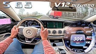 Mercedes AMG S65 COUPE 6.0 V12 BiTurbo // TOP SPEED on AUTOBAHN