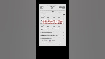 ap 6th class fa1 exams telugu model question paper 2025