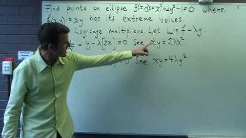 Lagrange multipliers: Extreme values of a function subject to a constraint