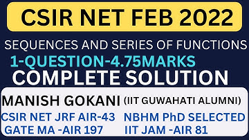 CSIR NET 16 FEB 2022 | SEQUENCES AND SERIES OF FUNCTIONS | REAL ANALYSIS ASSIGNMENT 7#CSIRNETFEB2022