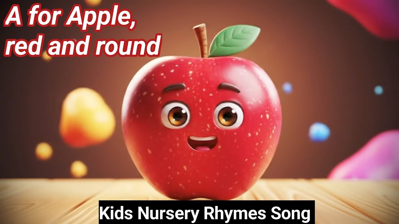 A For Apple Red and Round । Kids' Nursery Rhymes Song#rhymes #kidssongs ...