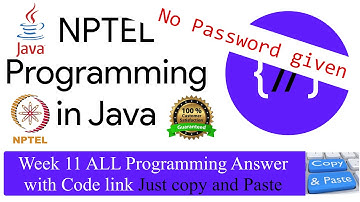 NPTEL Programming in Java week 11 all 5 programming assignment answer with code link