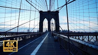 Walking Across The Brooklyn Bridge | New York City Ambience Sounds, 4K