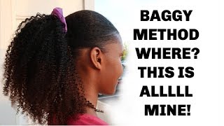 &quot;Baggy&quot; Method AND Protective Styling in 1! Most REALISTIC Ponytail for Type 4 Natural Hair!
