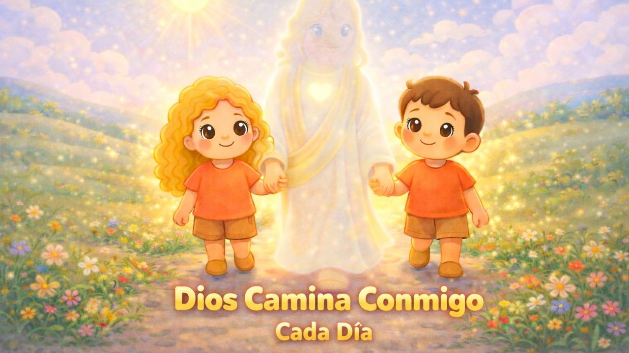 Dios camina Conmigo cada Día 🌟 | Canción cristiana para Niños Pequeños | Pequeños de Luz