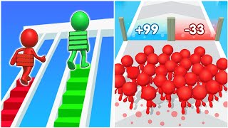 bridge race vs countstick man 3D ios Android gameplay adventure walkthrough level screenshot 4