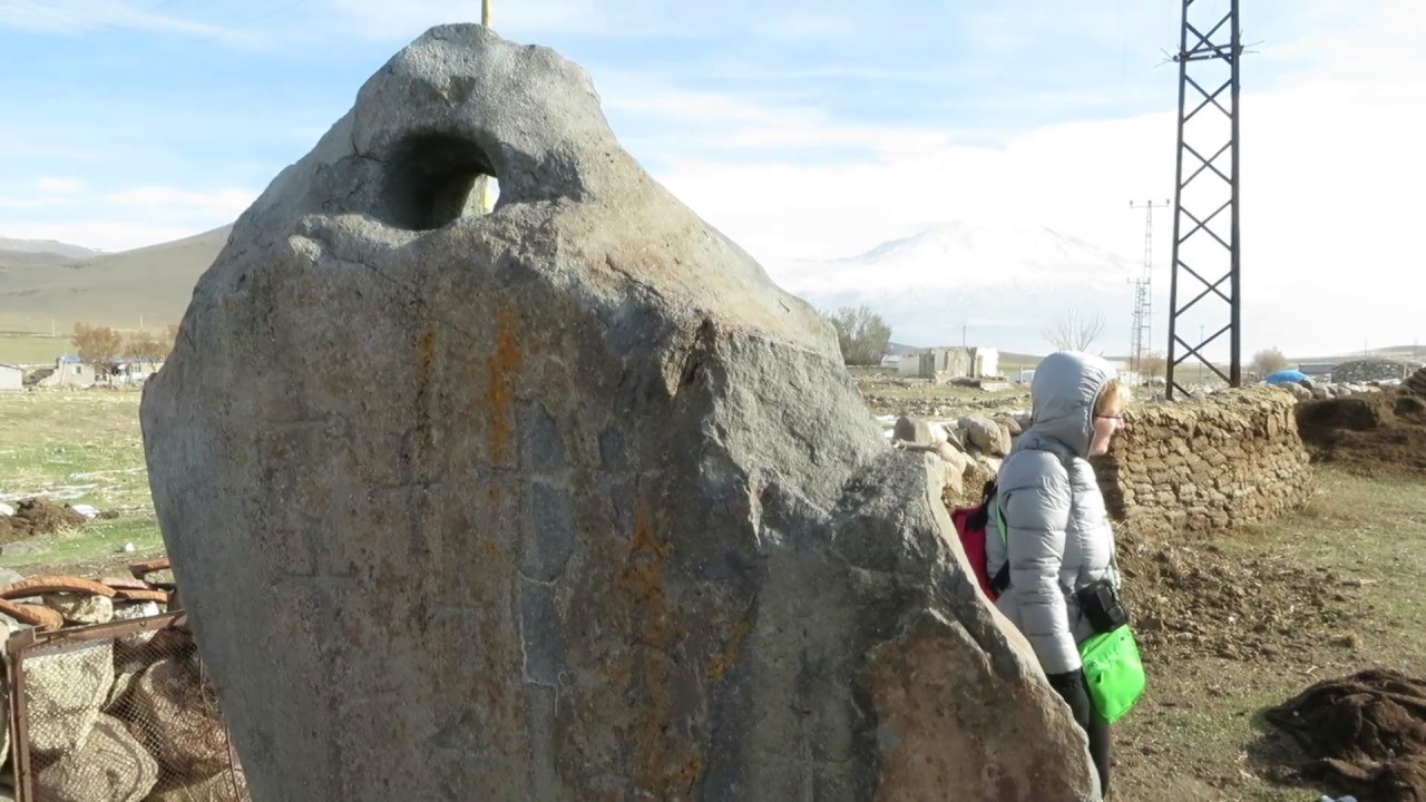 Noah's Ark anchor stone with crosses. Across from Mt. Ararat - YouTube