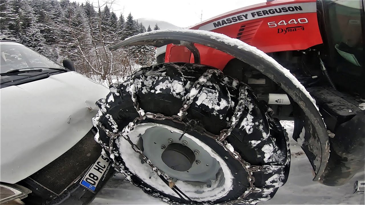 Я попал в машину, мы поехали спасать! (Даже цепь не сработала) | Мэсси Фергюсон 5440