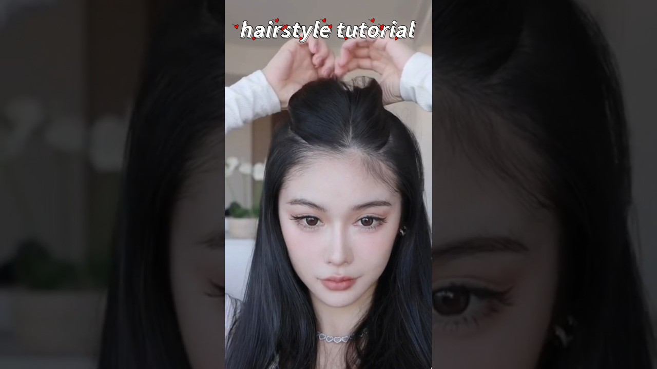 Cute hairstyle tutorial  aesthetic  hairstyle  tutorial  shorts