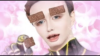 MATTがブラックサンダーとコラボで美しいアンドロイドヒーローに／WEBCM「ブラックサンダーMATT  狂気！タピオカ大行列 編 」