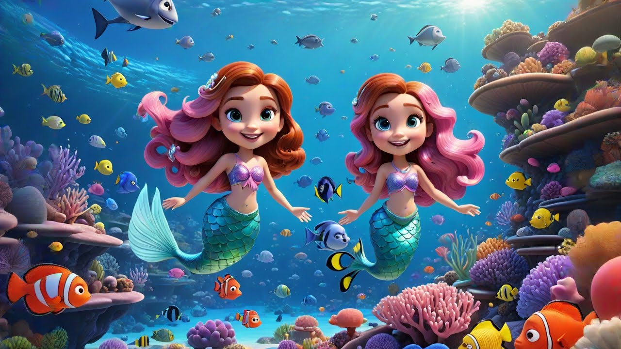 Two Little Mermaids Swim in Song | Magical Counting & Music Song | Nursery Rhymes and Learning