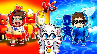 🔥 SKINS de FUEGO vs SKINS de AGUA 💧 BATALLA en STUMBLE GUYS con SPARTA Y RAPTORGAMER