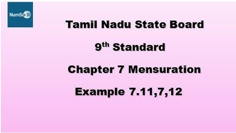 Tn 9th Standard Maths Chapter 7 Mensuration Example 7.11,7.12 #9thmaths #9thmathschapter7 