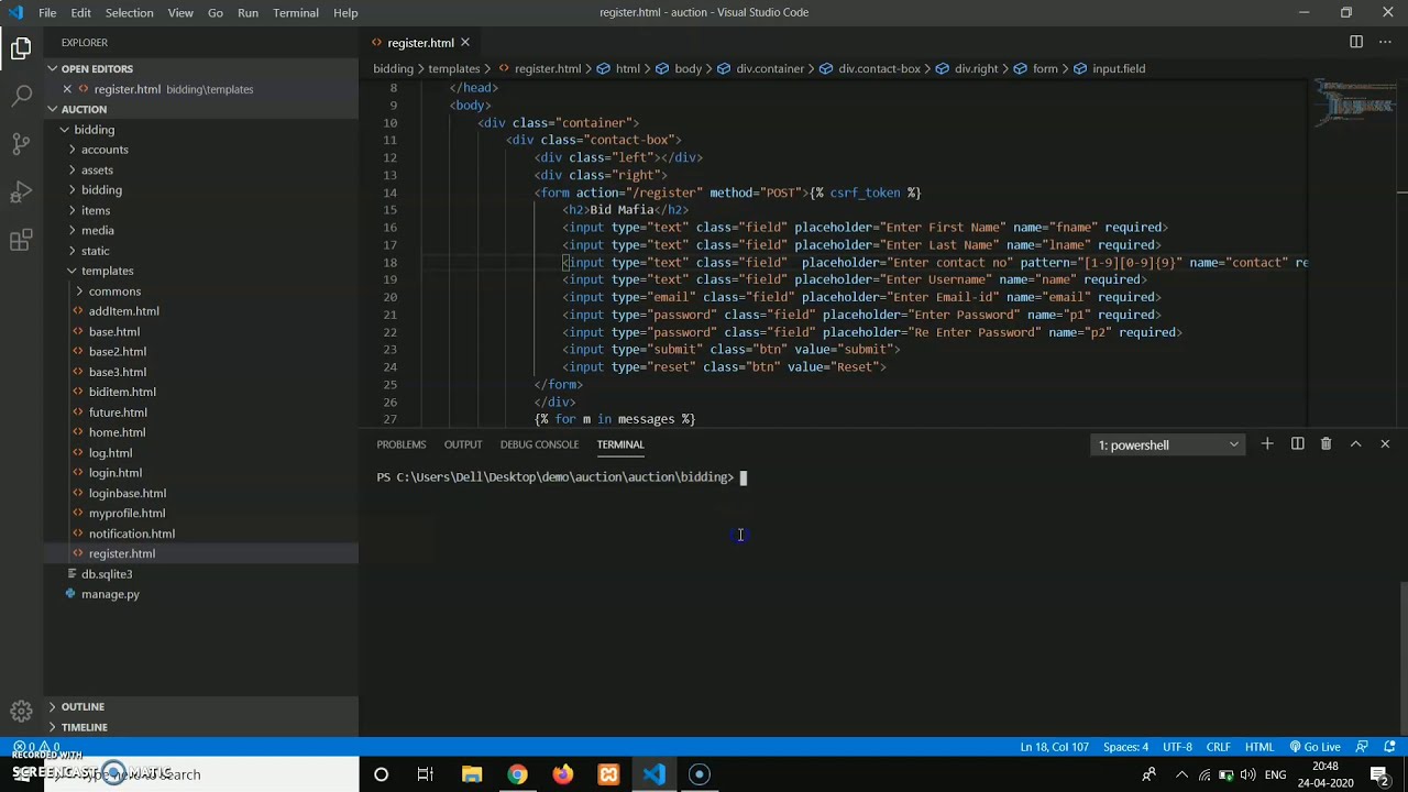Online bidding system with python django - YouTube