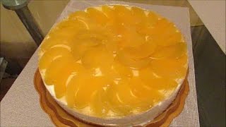 Творожный торт с фруктами (с персиками) Творожный торт с фруктами (с персиками)