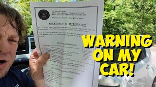 POLICE LEAVE A WARNING ON MY CAR! BEST KEPT SECRET IN PHILLY! WATCH TILL THE END! 
