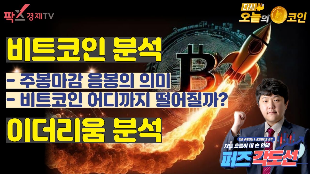 비트코인 분석 / 주봉마감 음봉의 의미 / 비트코인 어디까지 떨어질까? / 이더리움 분석 / 퍼즈각도선 - YouTube