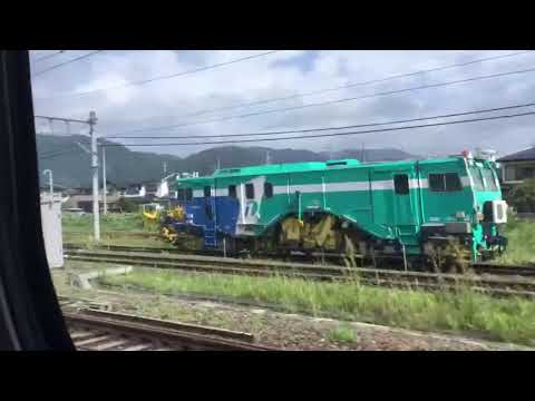 【山形新幹線つばさ】福島駅新幹線ホームから奥羽本線へ行く様子《車窓》