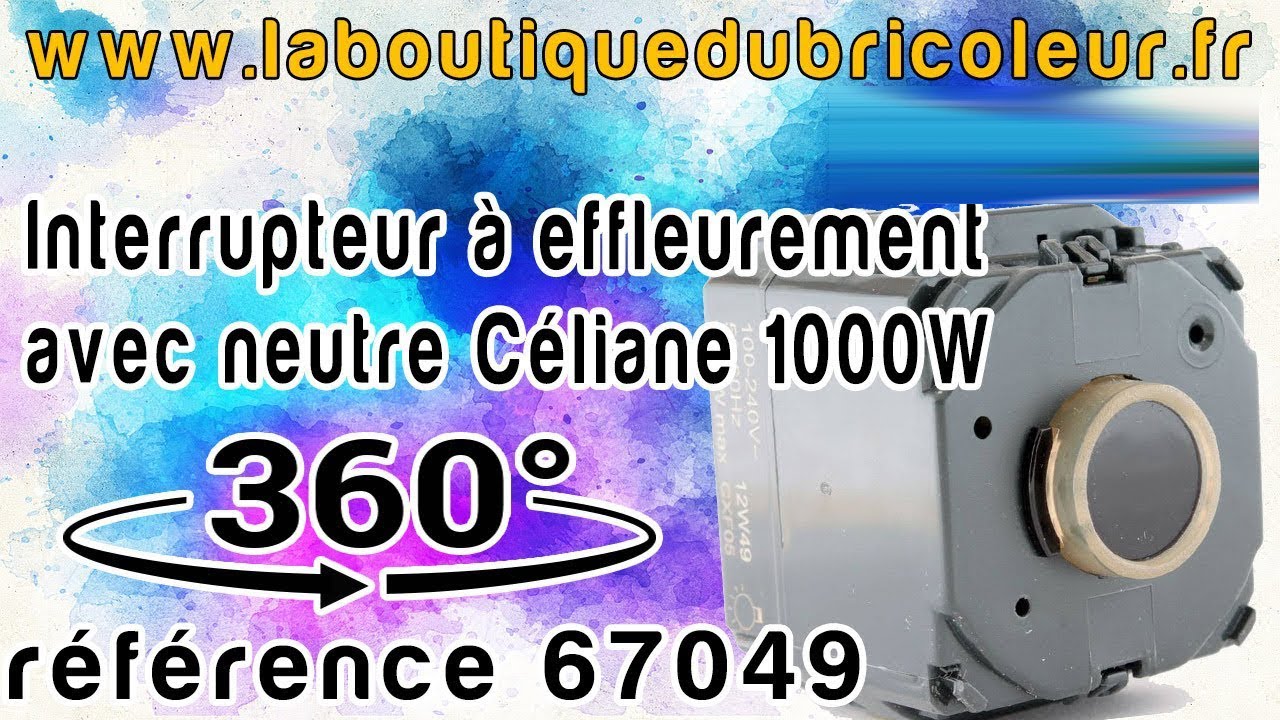 Interrupteur ou va et vient à effleurement avec neutre Céliane 1000W reference 67049