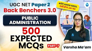 UGC NET Public Administration | 500 Expected MCQs by Varsha Mam | UGC NET June 2024 JRFAdda