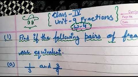 Class 4 Unit 9 Worksheet 4 Fractions