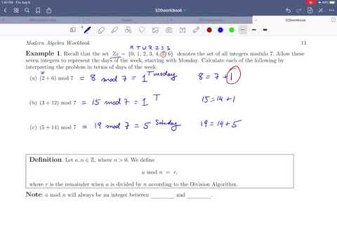 Math 320 Chapter 0 Example 1 and Definition