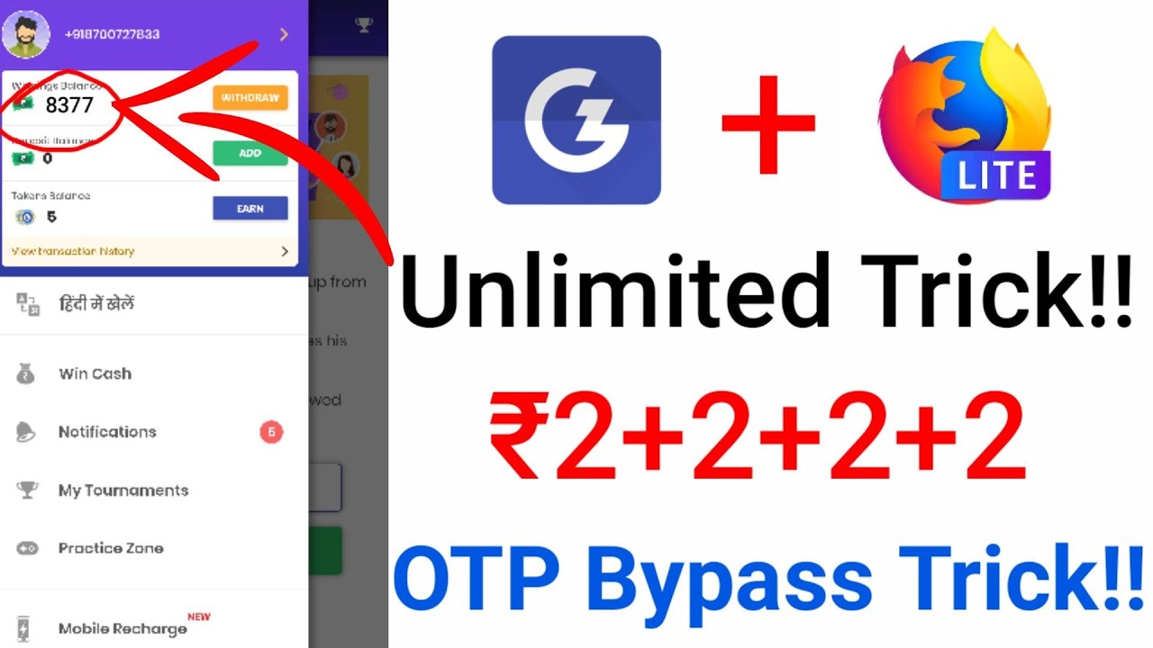 Unlimited Trick!! Add ₹2+2+2+2 Direct Into Paytm Wallet!! OTP Bypass Trick!! Gamezop Hack!!