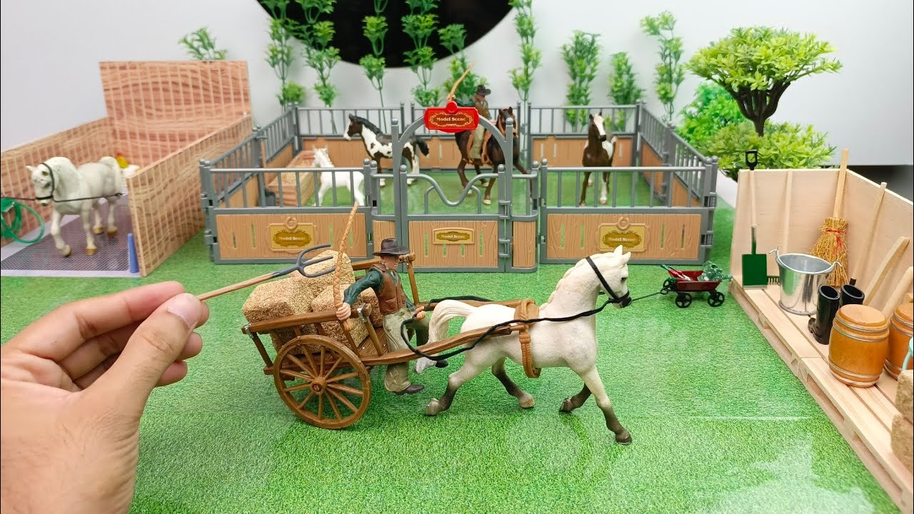 How to make Horse Farm Diorama | Miniature Horse farm DIY | School project