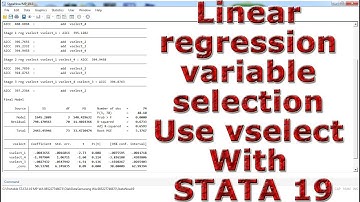 Linear regression variable selection Use vselect With STATA 19