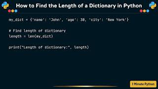 How to Find the Length of a Dictionary in Python
