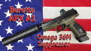 Beretta APX A1 Tactical with the SilencerCo Omega 36M and Rugged Obsidian 45