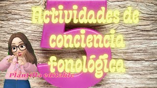 ACTIVIDADES DE CONCIENCIA FONOLÓGICA PARA PREESCOLARES