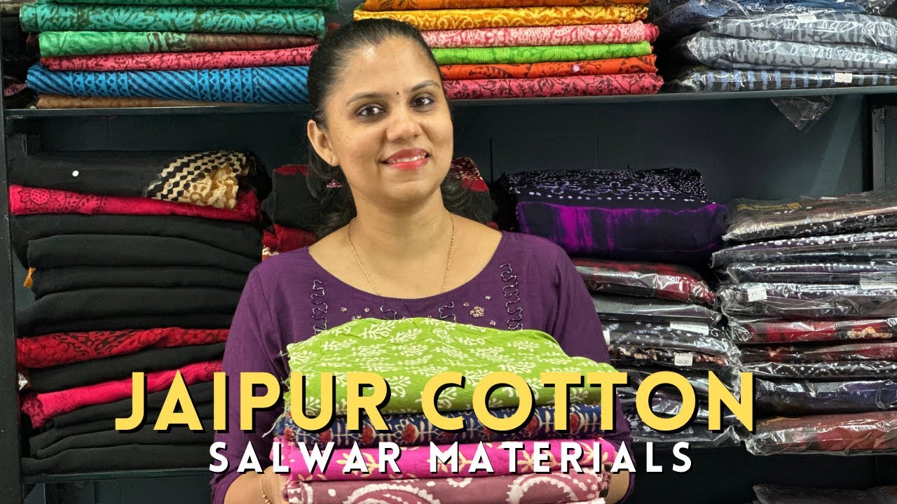 Jaipur Cotton Salwar Materials - YouTube