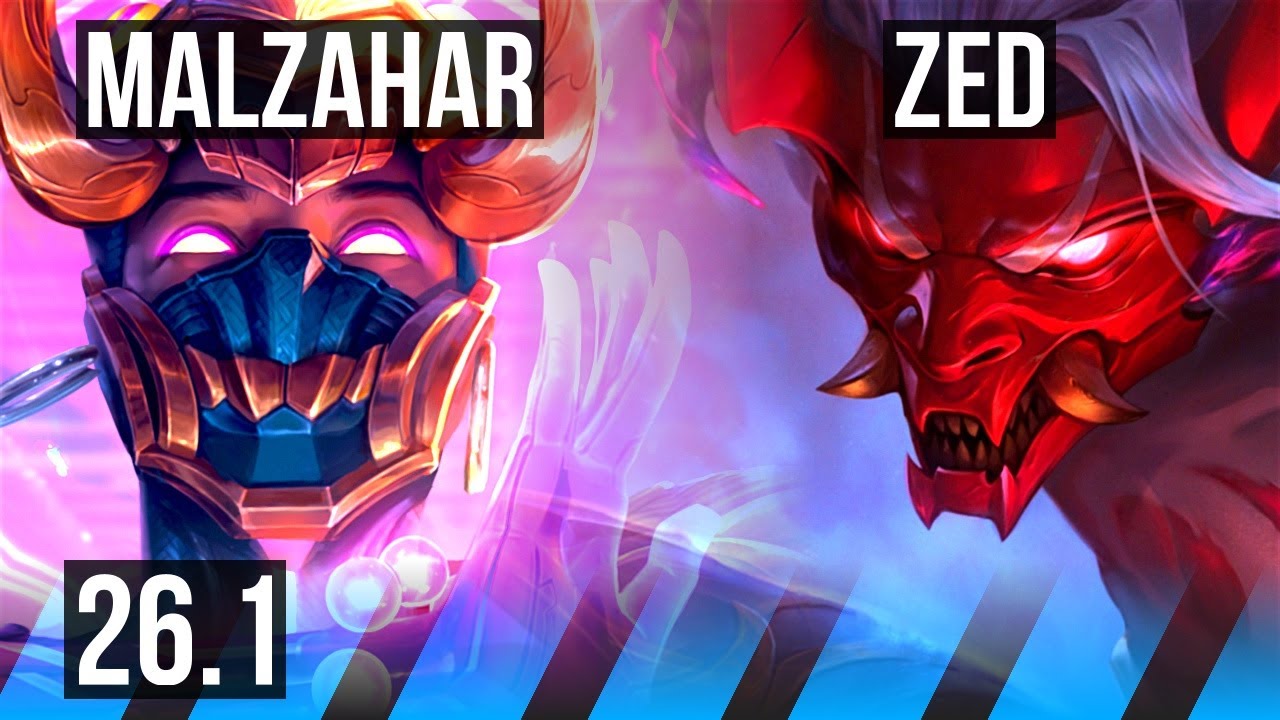 MALZAHAR vs ZED (MID) | 42K damage | KR Master | 26.1