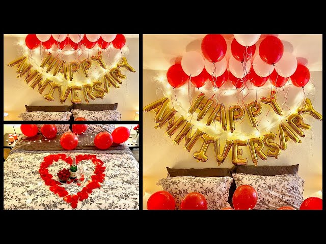 Anniversary Decoration Ideas at home | Romantic Room Decor Ideas ...