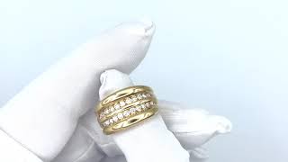 Vidéo: Bague en or jaune 18 Cts avec 0,7 Cts de diamants brillants (G-VS). Taille 53.