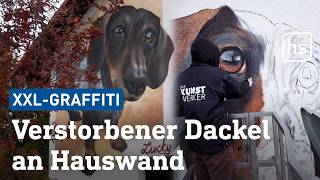 Hessin verewigt ihren Dackel Lucky an ihrer Hauswand