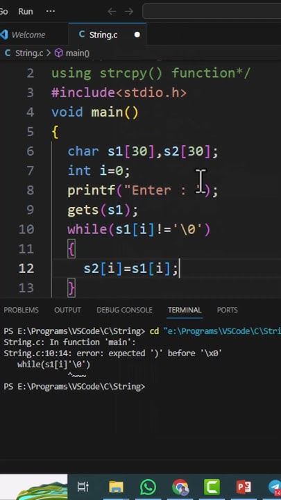 Copy String without using strcpy() in C Language #interview #placement ...