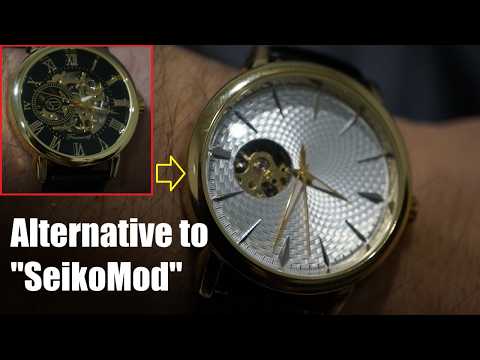 Forsining AliExpress Open Heart Dial Swap. Poor Man's Seikomod