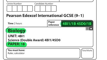 IGCSE | Biology | paper 1B | Edexcel | January 2023