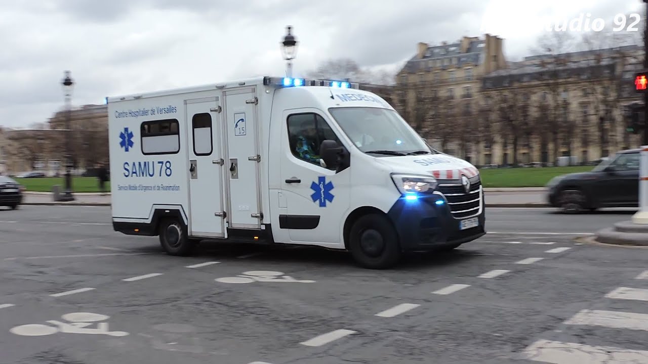 [Sirène US] AR V09 et V07 SMUR Versailles SAMU 78 en urgence à Versailles et à Paris